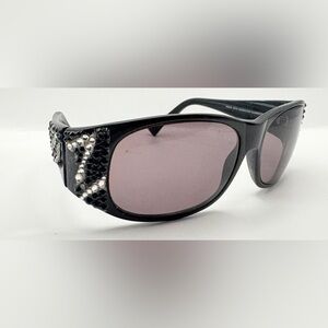 Jimmy Crystal GL838 Black Oval Sunglasses Frames Only